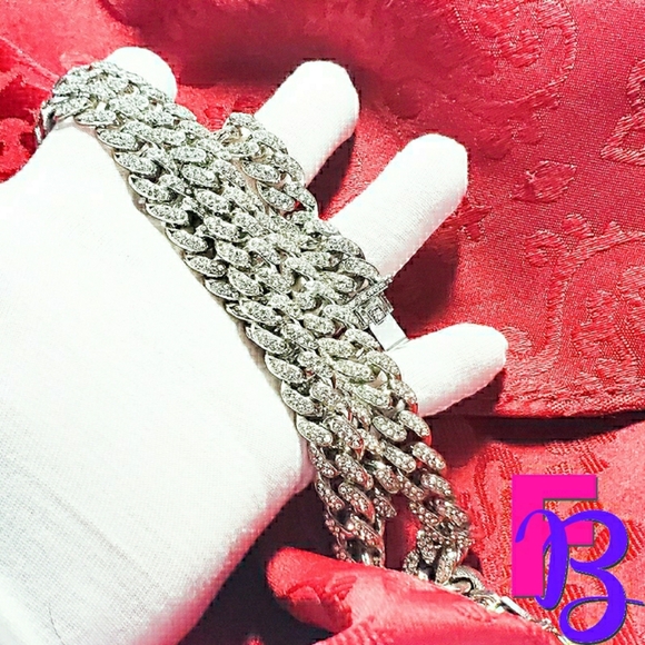 *NEW!* 13mm White Gold Iced Miami Cuban Chain - Picture 3 of 16